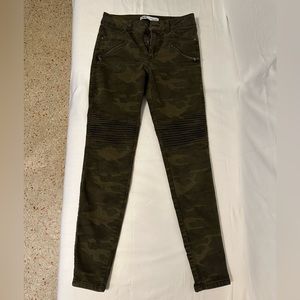 Zara motorcycle style jeans camo